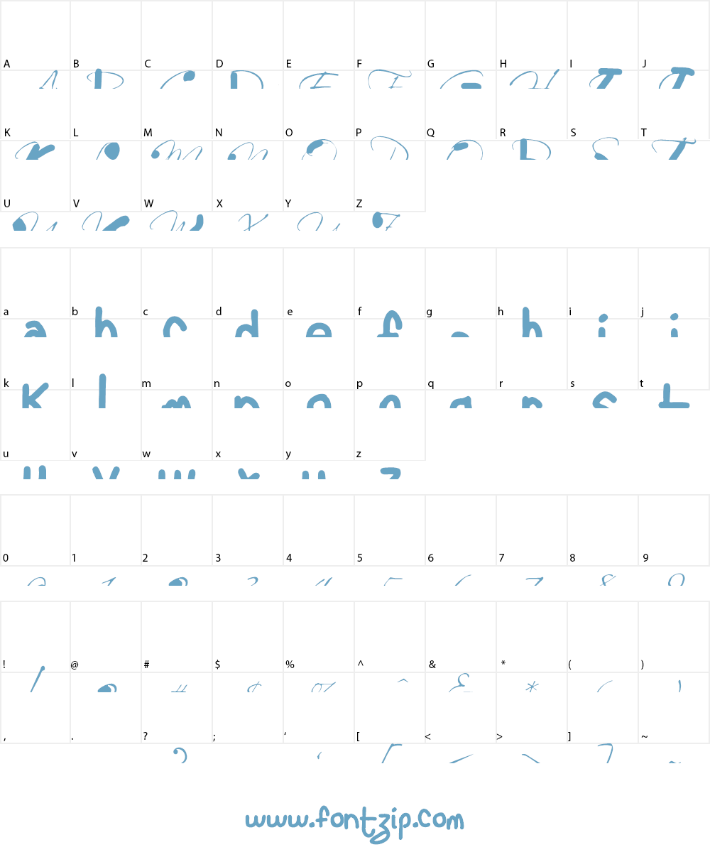 Messed Up Scriptio Font Character